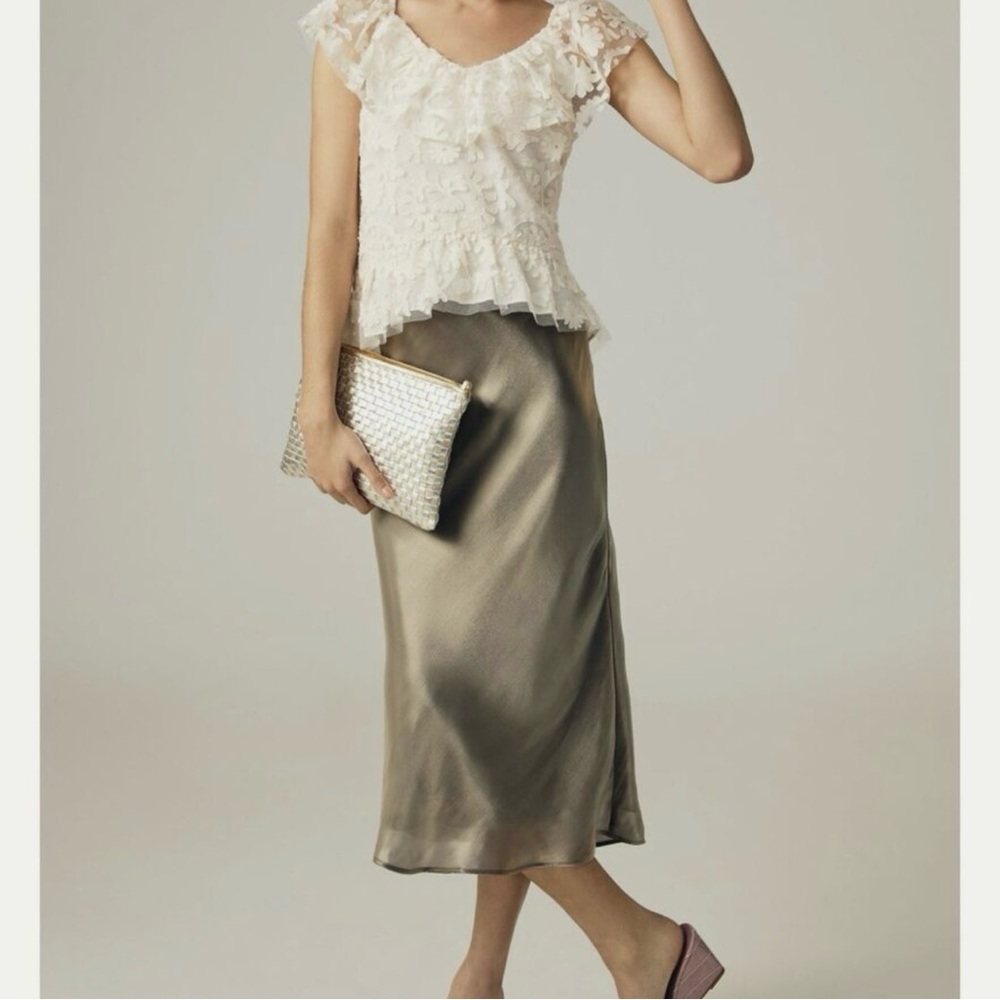 Anthropologie Lace Off-The-Shoulder Cream Blouse size XL - Picture 2 of 13